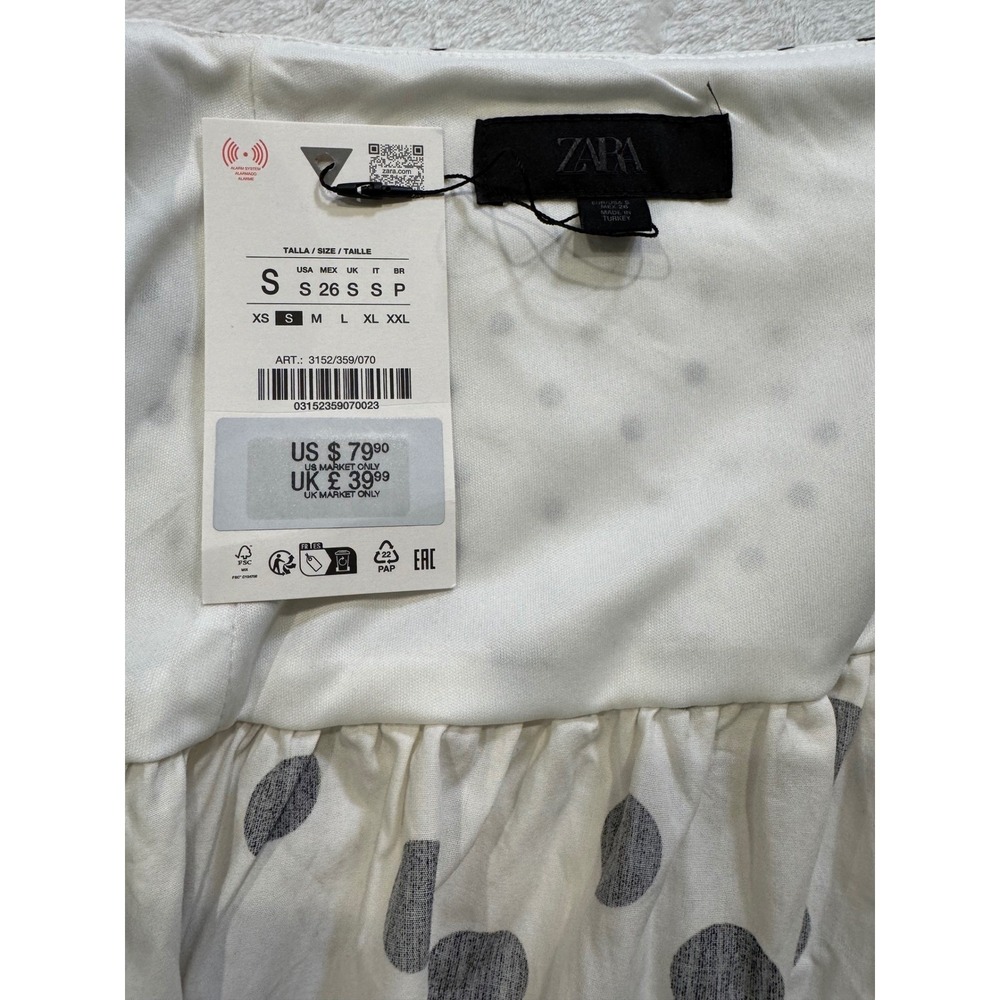 Zara Polka Dot Cutout Midi Dress White Black 3152/359/070 NWT Size Small - Picture 5 of 7